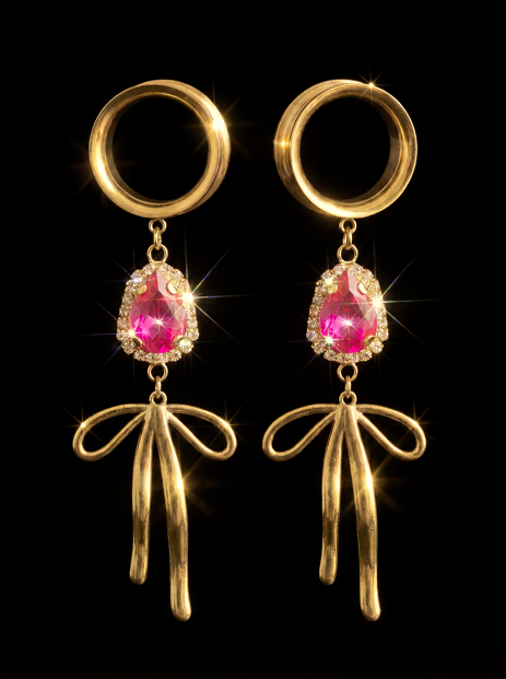 ISAURE - Gold-plated pearl and rhinestone wedding ear spreaders 6mm to 38mm