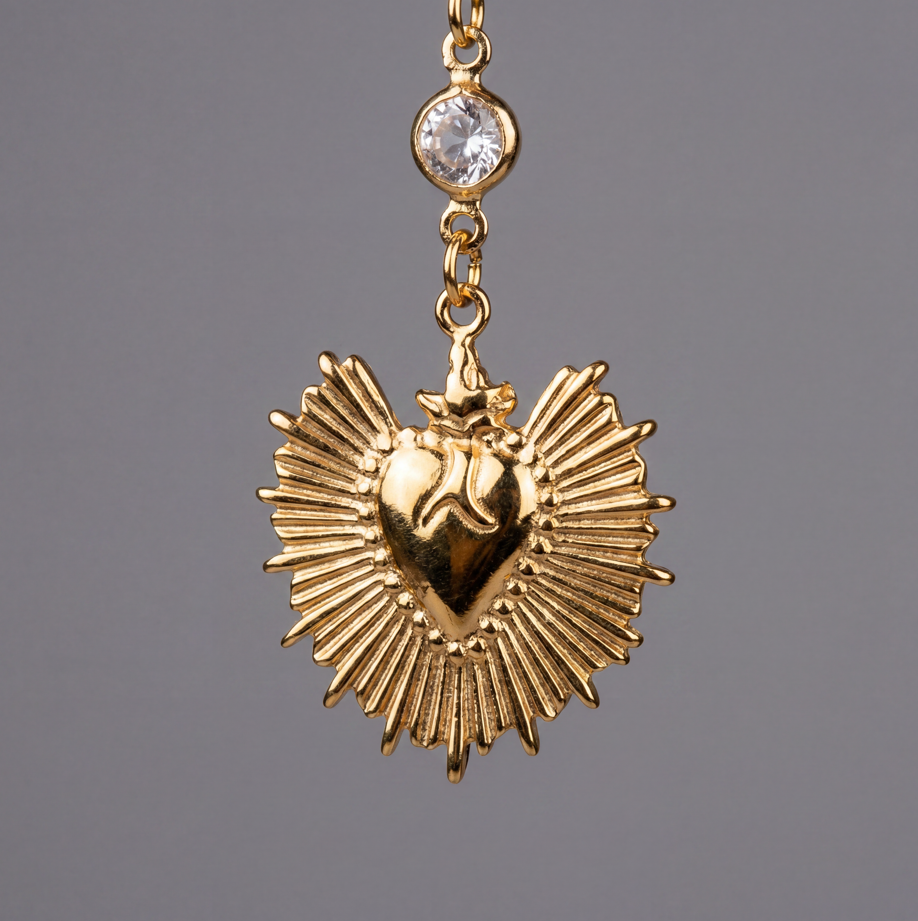 ADELAIDE - écarteurs dorés ex voto diamant 6mm à 38mm