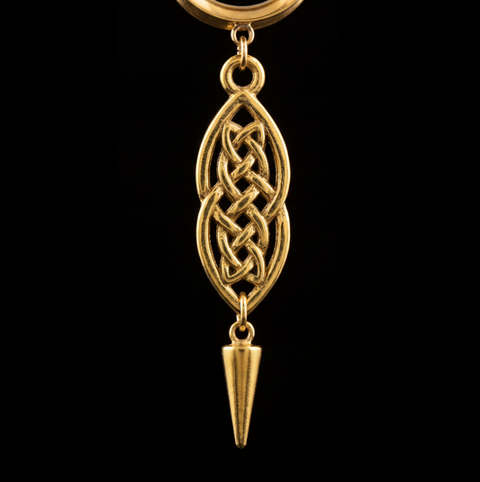 OLIVIER - écarteurs dorés homme celte tradition pendants chics 6mm à 38mm