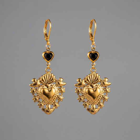 boucles d'oreilles femme ex voto gothique baroque