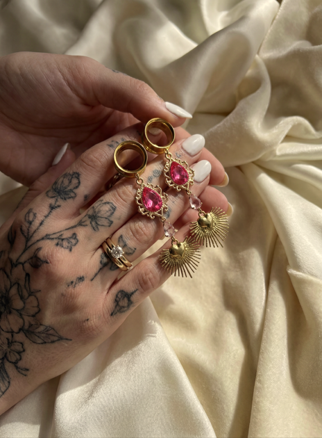 BETTY - pink girly ear gauges from 6mm to 38mm