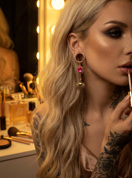 BETTY - pink girly ear gauges from 6mm to 38mm