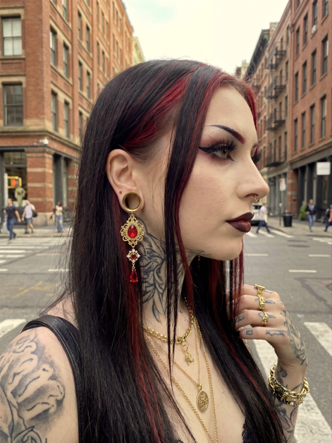 LULA - Gothic Ruby Red Baroque Plugs 6mm to 38mm