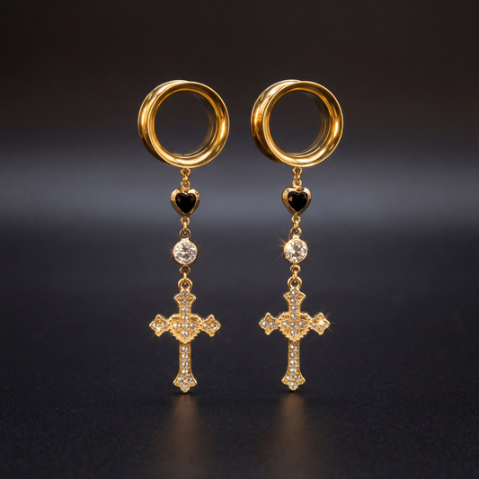 ecarteur femme doré croix diamant brillante