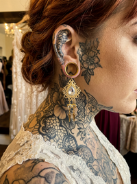 ANASTASIA - écarteurs dorés mariage baroque gris diamant 6mm à 38mm