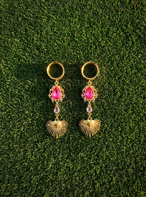 BETTY - pink girly ear gauges from 6mm to 38mm