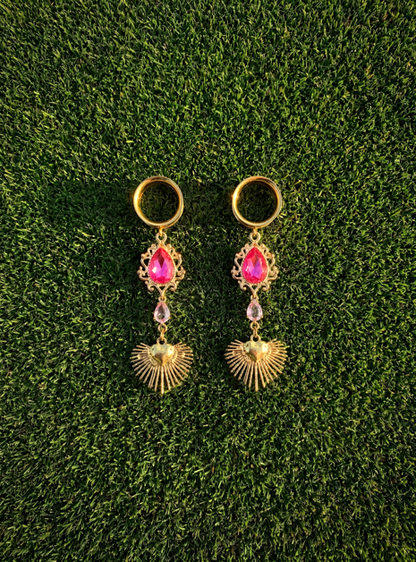 BETTY - pink girly ear gauges from 6mm to 38mm