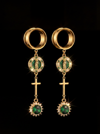HELENE - écarteurs soirée vierge verte religieuse 6mm à 38mm