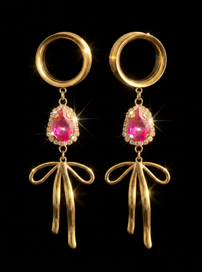 ISAURE - Gold-plated pearl and rhinestone wedding ear spreaders 6mm to 38mm