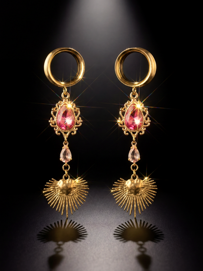 BETTY - pink girly ear gauges from 6mm to 38mm
