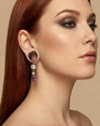 PAULINE - écarteurs argent mauve zirconium du 6mm au 38mm