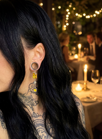 OLIVIA - Poison barbed baroque green ear stretchers 6mm to 38mm