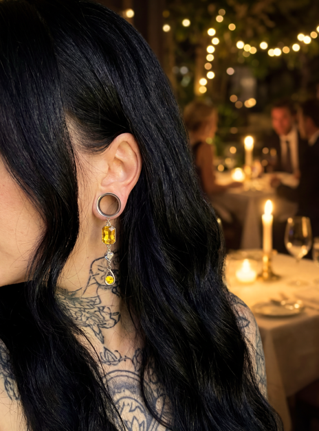 OLIVIA - Poison barbed baroque green ear stretchers 6mm to 38mm