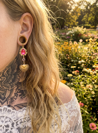 BETTY - pink girly ear gauges from 6mm to 38mm