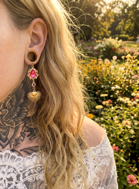 BETTY - pink girly ear gauges from 6mm to 38mm
