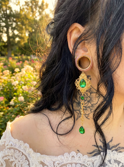 OLIVIA - écarteurs vert mariée baroque barbelé 6mm à 38mm