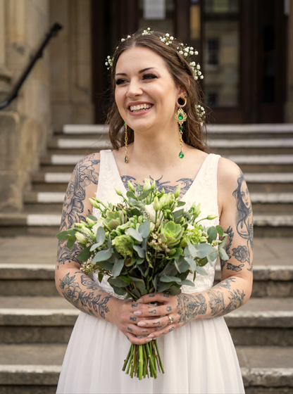 OLIVIA - écarteurs vert mariée baroque barbelé 6mm à 38mm