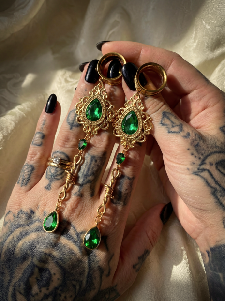 OLIVIA - écarteurs vert mariée baroque barbelé 6mm à 38mm