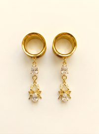MARA - écarteurs dorés minimaliste diamant chic 6mm à 38mm