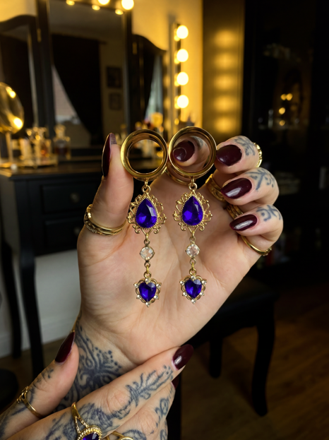ALYSSA - Celestial Midnight Blue Gold Plugs 6mm to 38mm