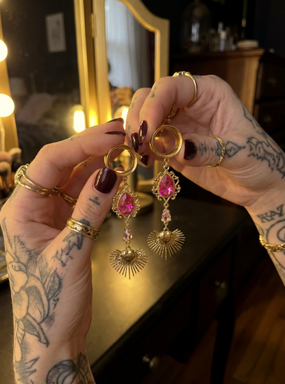 BETTY - pink girly ear gauges from 6mm to 38mm