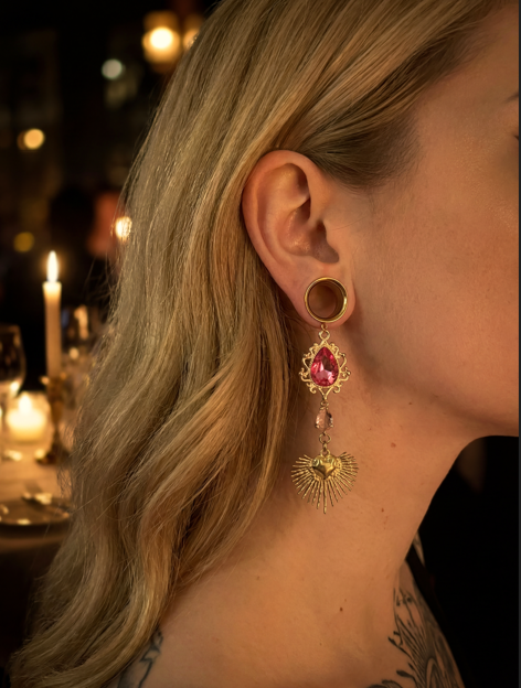 BETTY - pink girly ear gauges from 6mm to 38mm