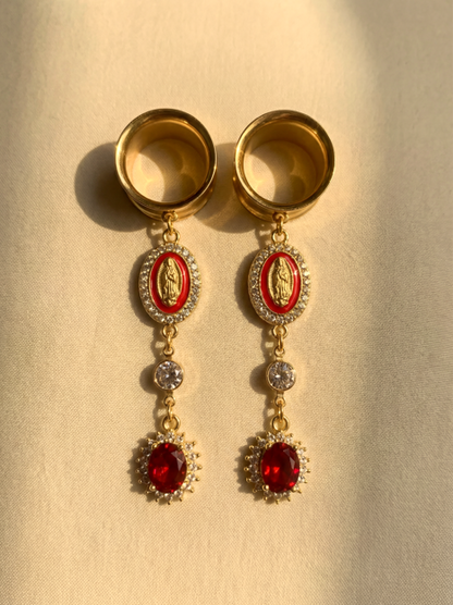 JEANNE – Écarteurs Vierge Rouge Or Mariage Romantique 6 à 38 mm