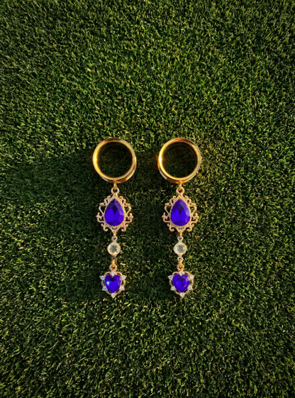 ALYSSA - Celestial Midnight Blue Gold Plugs 6mm to 38mm