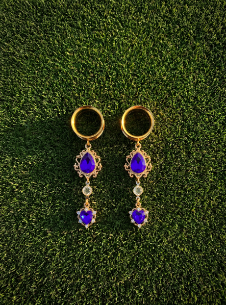 ALYSSA - Celestial Midnight Blue Gold Plugs 6mm to 38mm