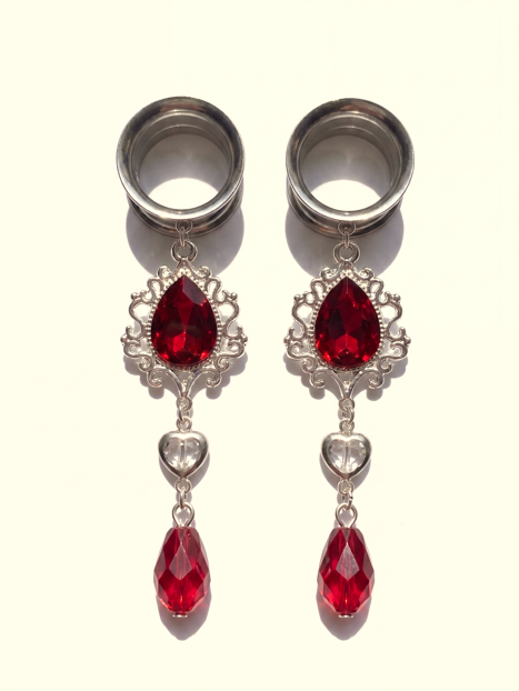 REED - écarteurs quotidien argent rouge sang du 6mm au 38mm