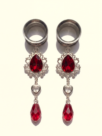 REED - écarteurs quotidien argent rouge sang du 6mm au 38mm