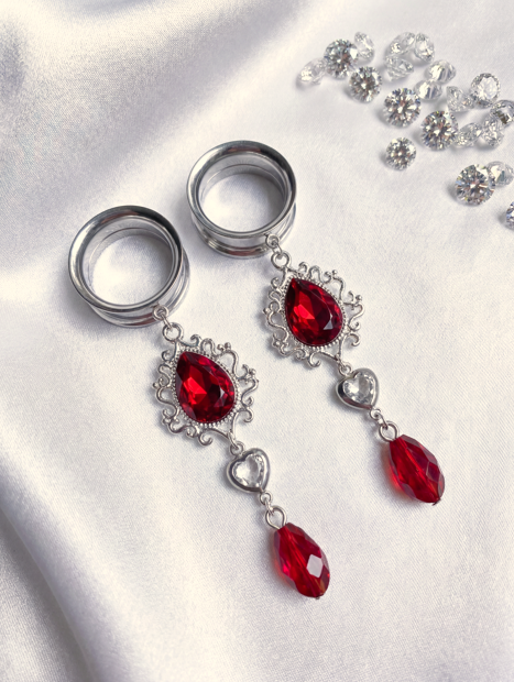 REED - écarteurs quotidien argent rouge sang du 6mm au 38mm