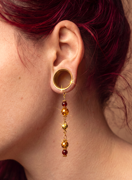 ARMANCE - écarteurs véritable ambre 6mm à 38mm