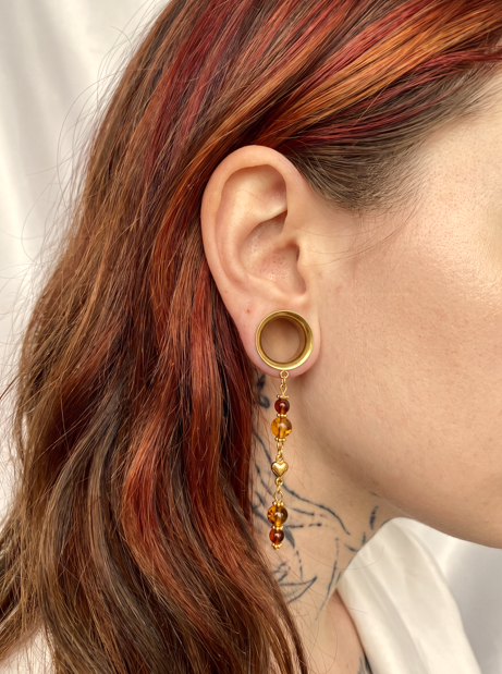 ARMANCE - écarteurs véritable ambre 6mm à 38mm