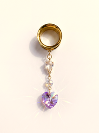 AMANDINE - écarteurs  coeur Swarovski® féminin violet 6mm à 38mm