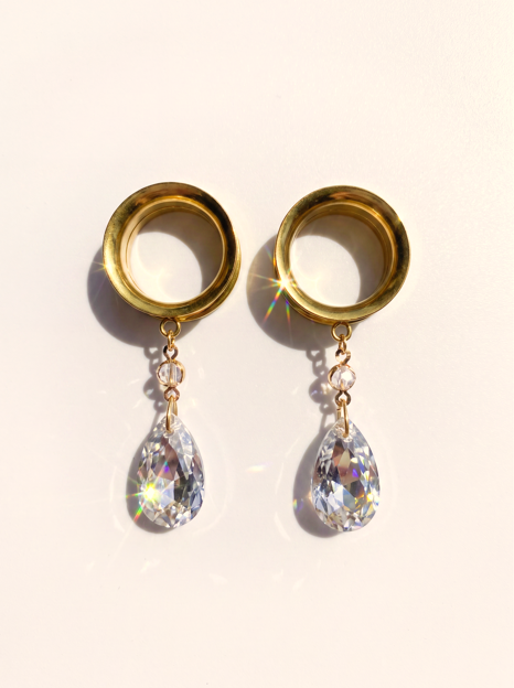 MARISKA - écarteurs goutte diamanté Swarovski®  6mm à 38mm