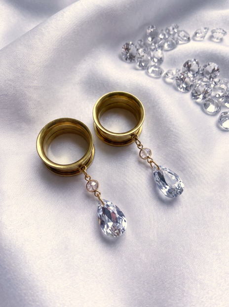 MARISKA - écarteurs goutte diamanté Swarovski®  6mm à 38mm