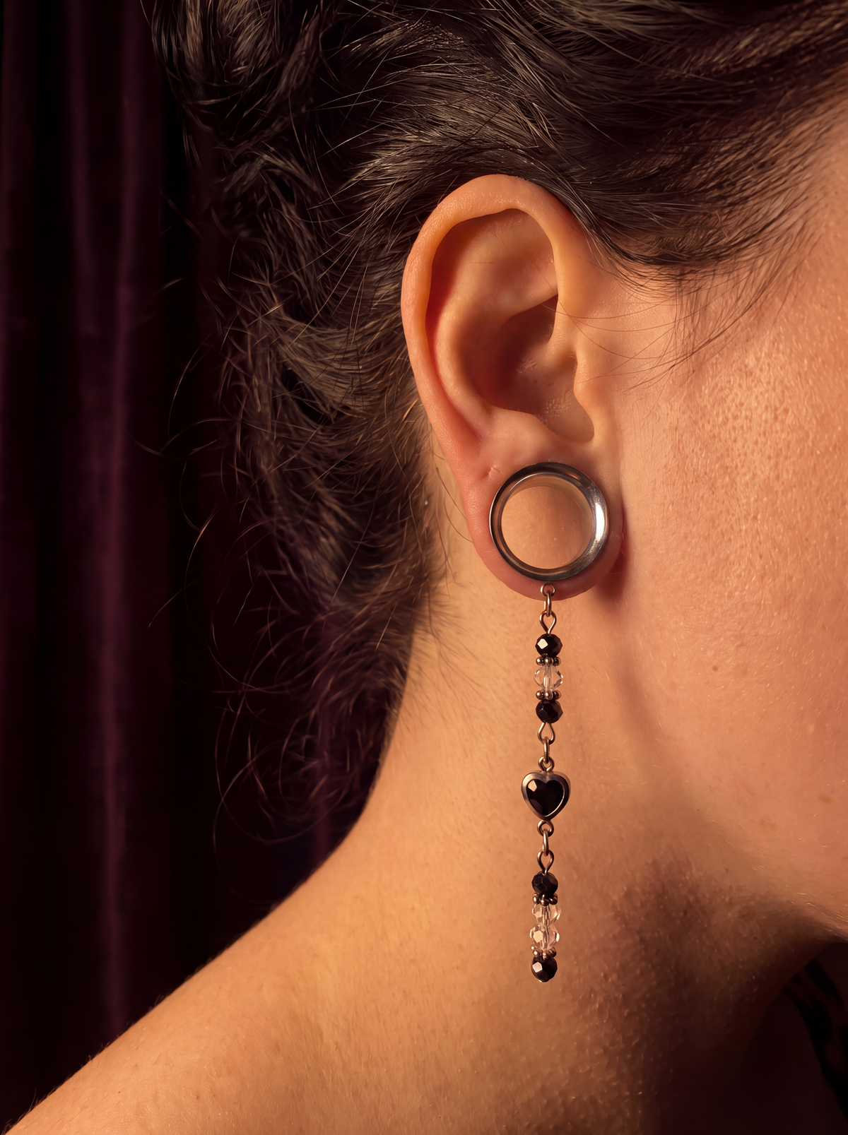 LUNELLE - écarteurs argent cristal de roche & nacre du 6mm au 38mm