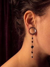 LUNELLE - écarteurs argent cristal de roche & nacre du 6mm au 38mm