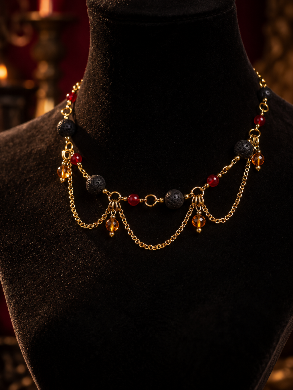 MIRENA - Collier "Terre de Feu" - Pièce Unique