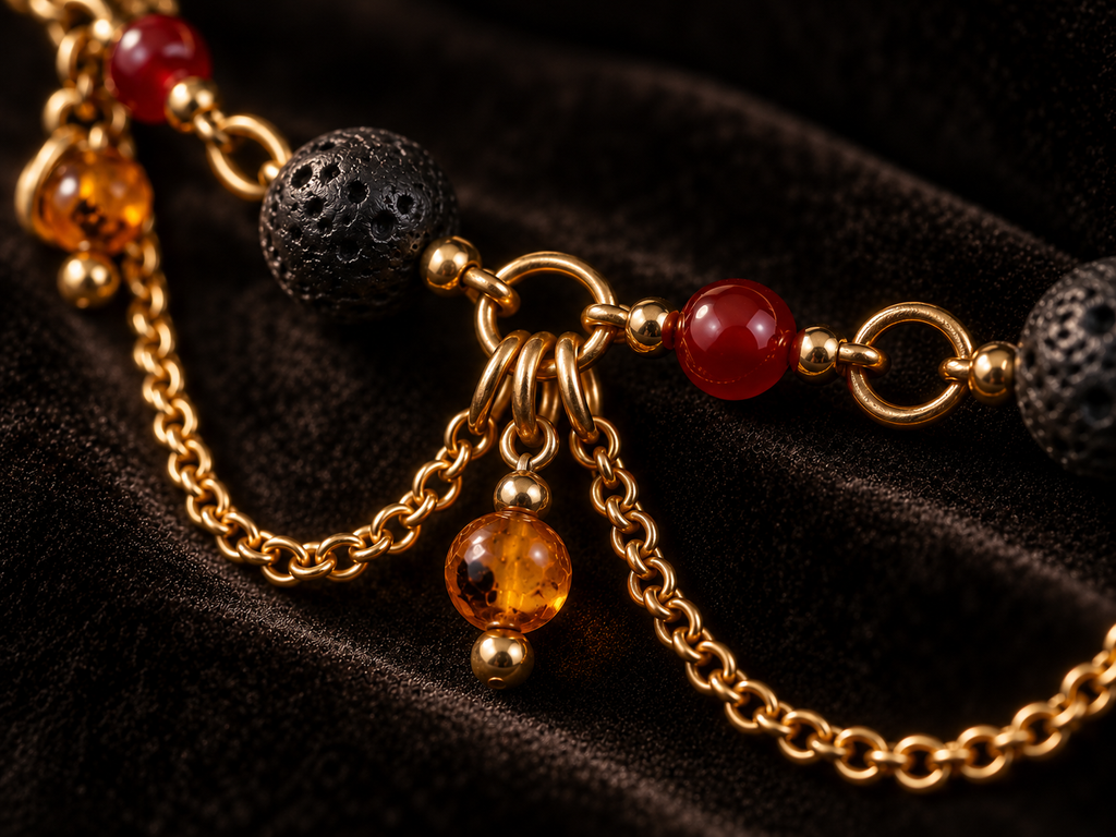 MIRENA - Collier "Terre de Feu" - Pièce Unique