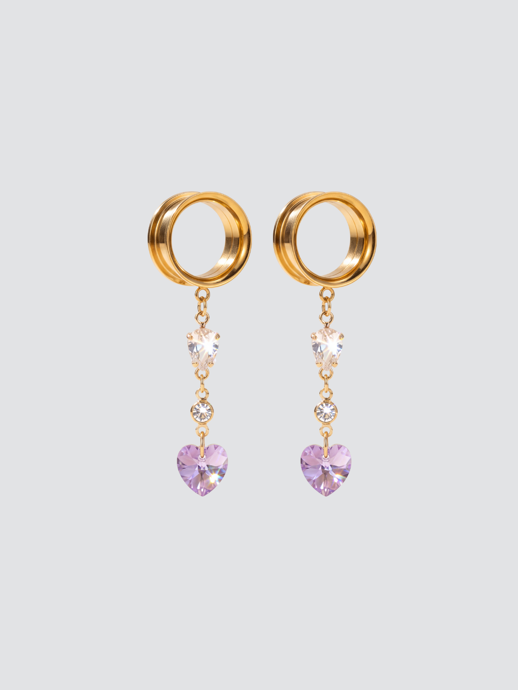AMANDINE - écarteurs  coeur Swarovski® féminin violet