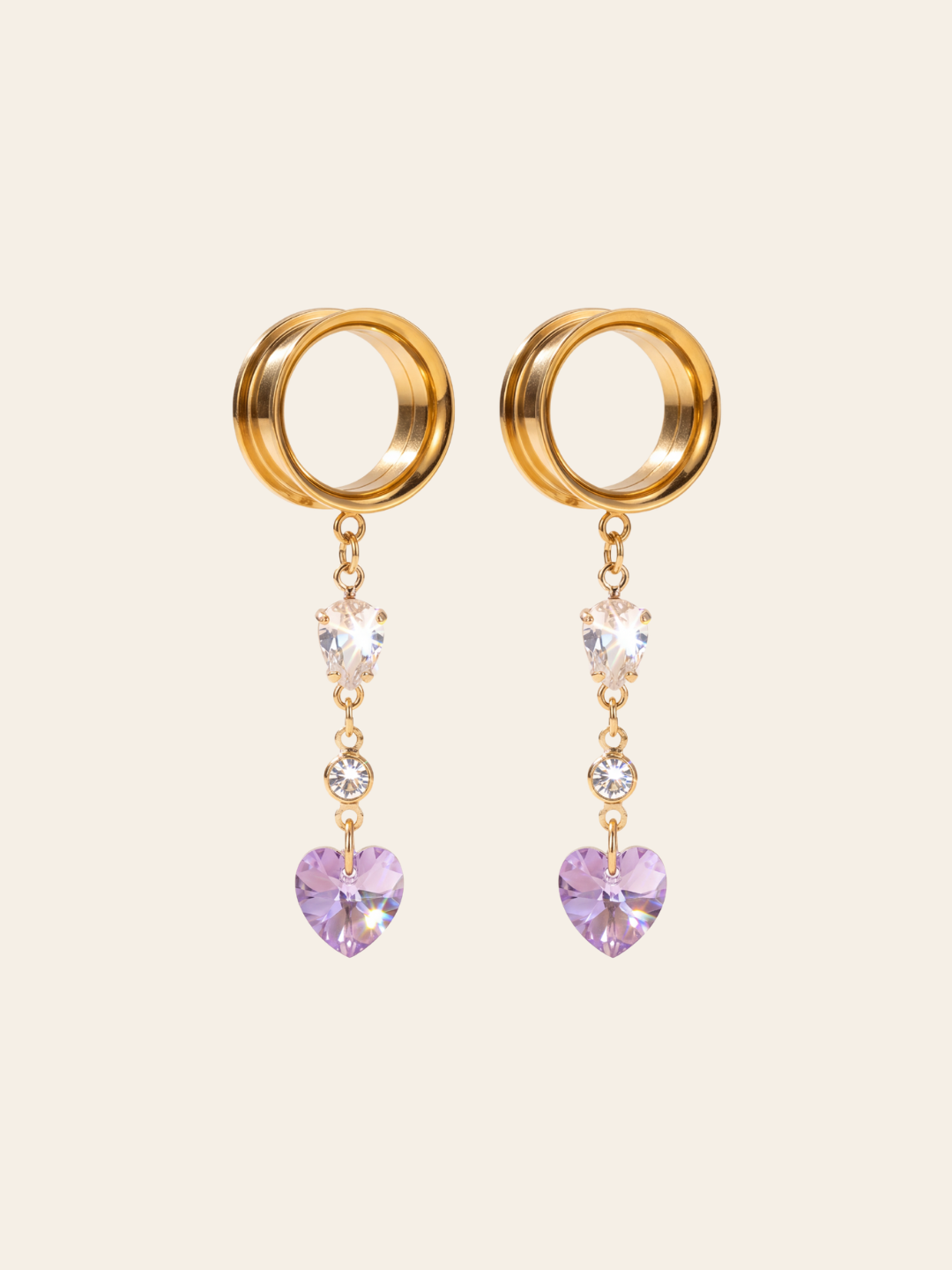 AMANDINE - écarteurs  coeur Swarovski® féminin violet