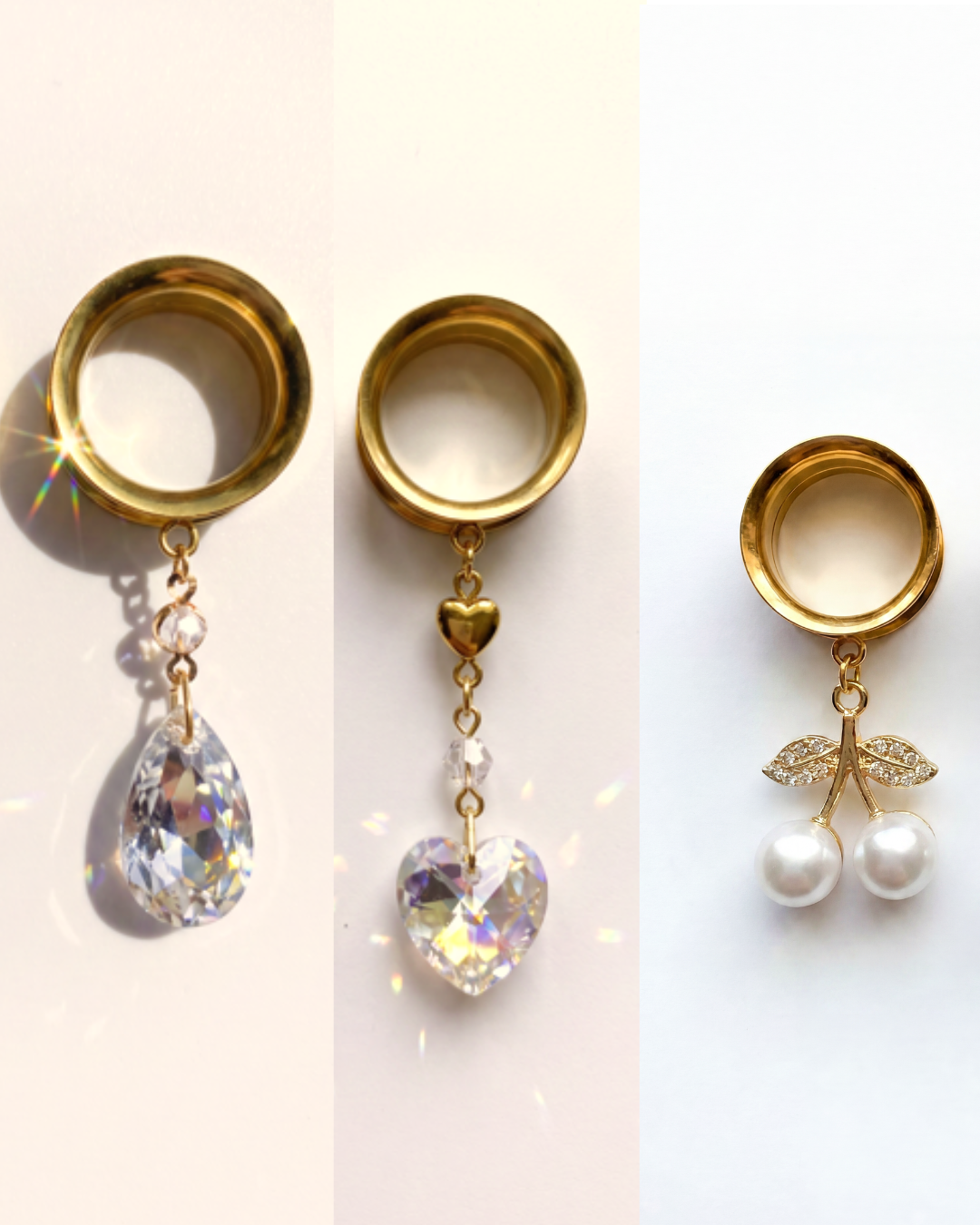 TRIO BLANC PUR - écarteurs féminin en trio 6mm à 38mm