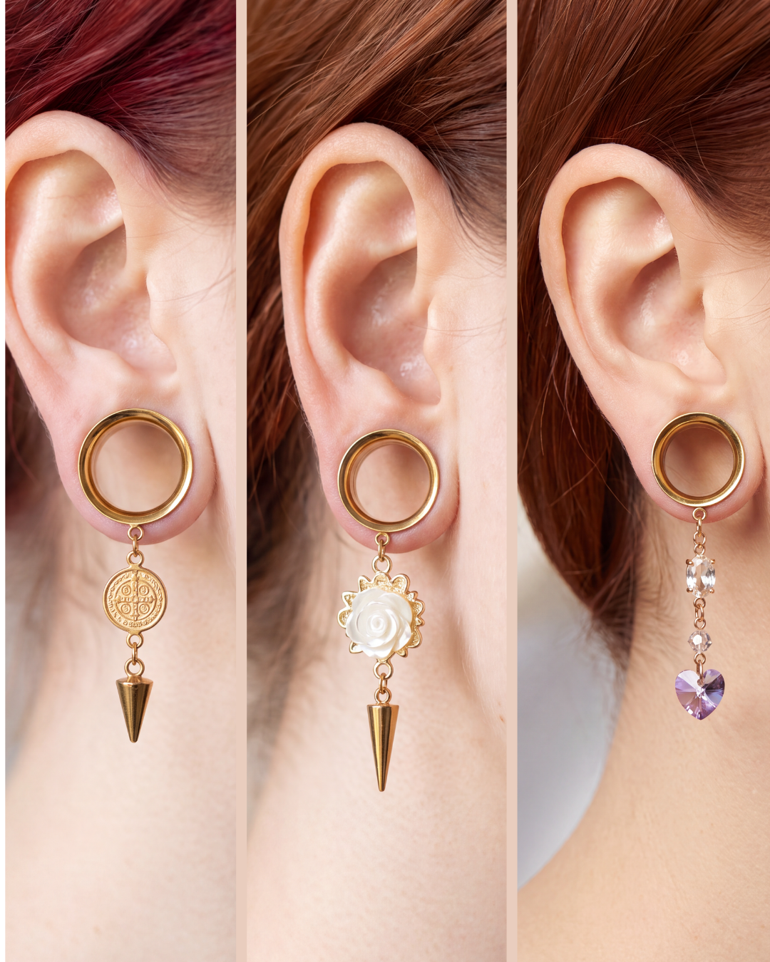 TRIO GIRLY - écarteurs féminin en trio 6mm à 38mm