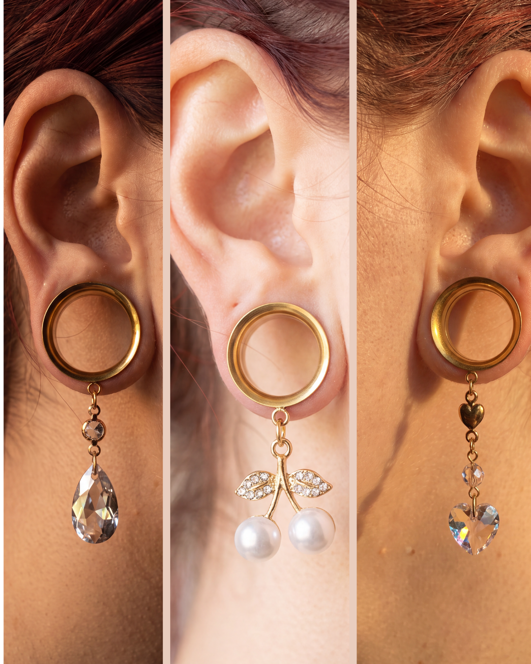 TRIO BLANC PUR - écarteurs féminin en trio 6mm à 38mm