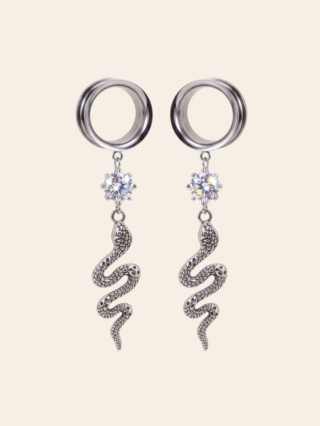 ZOE - écarteurs quotidien argent serpent strass effet diamant