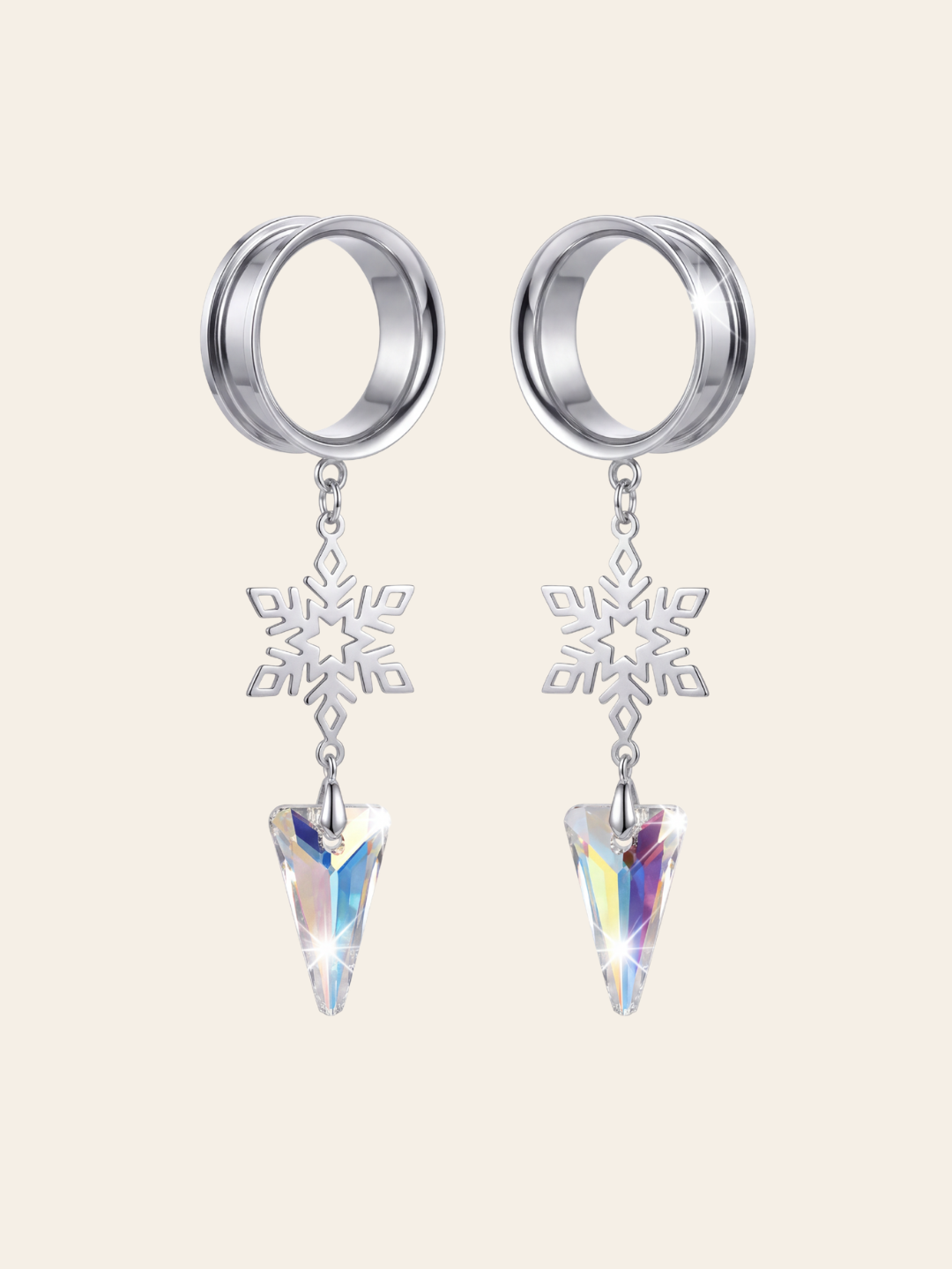 ADA - écarteurs argent Swarovski flocon de neige