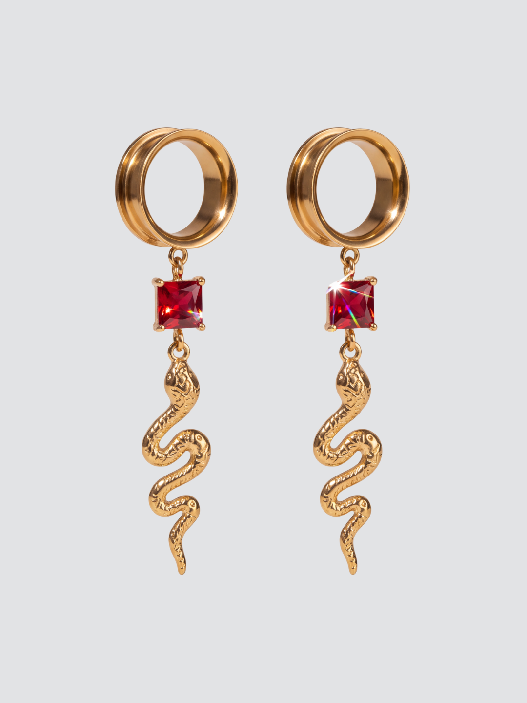 KAREN - écarteurs serpent rouge effet rubis
