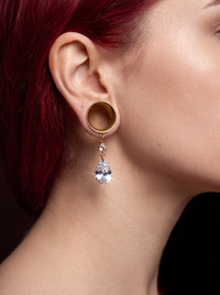MARISKA - écarteurs goutte diamanté Swarovski®  6mm à 38mm